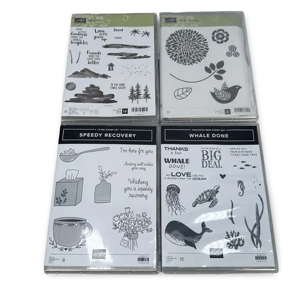 Stampin Up Stamp Sets Lot 4 Waterfront Whale Done Betsy Blossoms Speedy Recovery